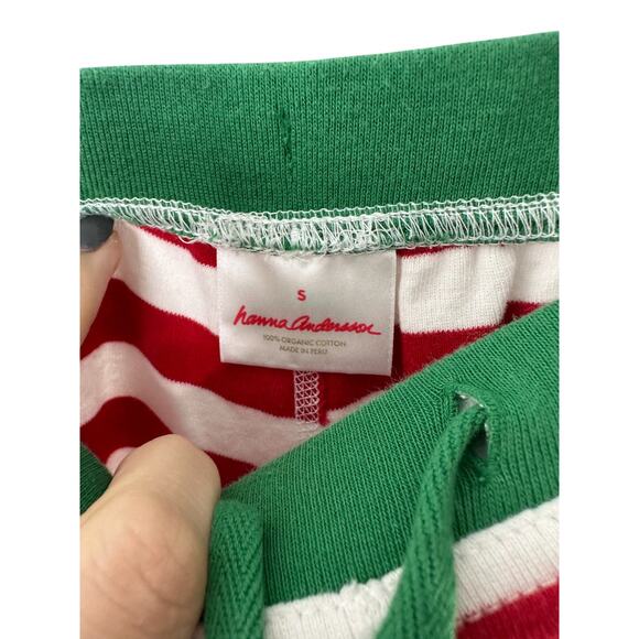 Hanna Andersson Red & White Stripe Pajama Pants Size Small Drawstring Waist - Picture 4 of 5
